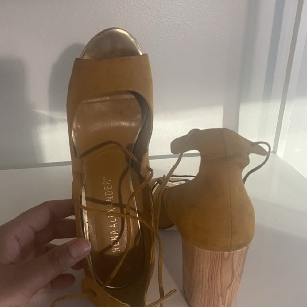 Athena Alexander Tan Orange High Heel Sandals